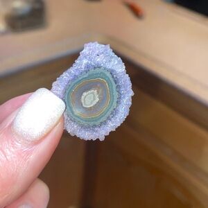 Lovely amethyst agate slice pendant